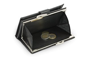 Černá dámská kožená rámová peněženka se zápinkou 511-6232-60