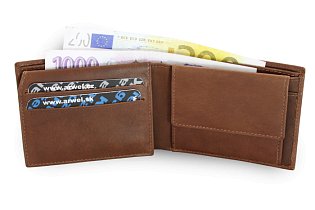 Tmavě hnědá pánská kožená peněženka 513-7033-47