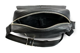 Malý černý kožený pánský crossbag 215-1919-60
