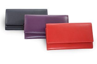 Fialová dámská psaníčková kožená peněženka s klopnou 511-2120-76