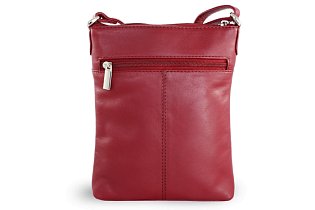 Burgundy kožená zipová kabelka 212-3013-34