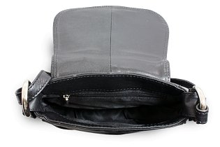 Černá kožená klopnová kabelka 213-5711-60/31