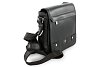 Malý černý pánský kožený crossbag s klopnou 215-1701-60